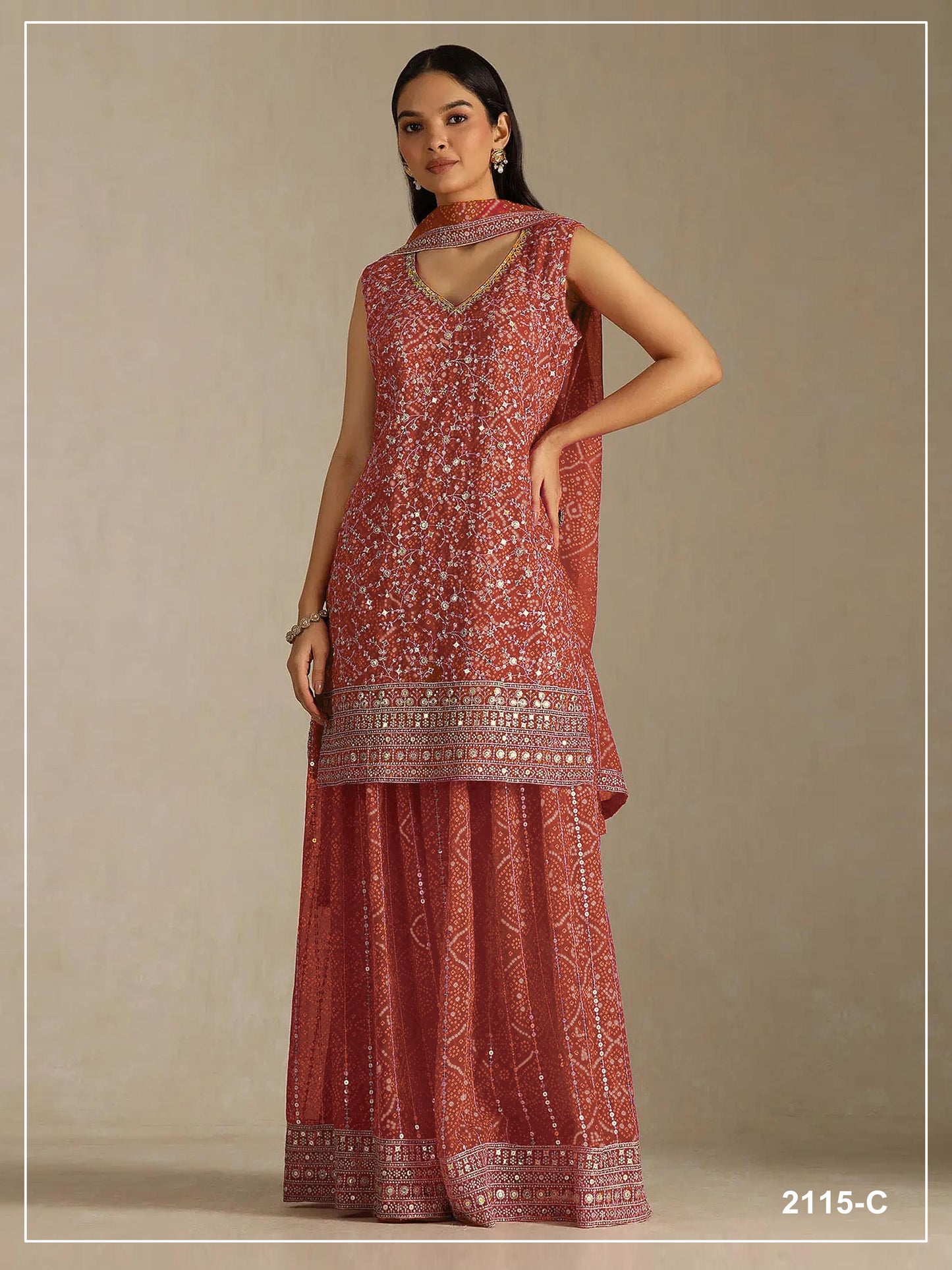 2115 Master Colors A To D Faux Georgette Dress Material