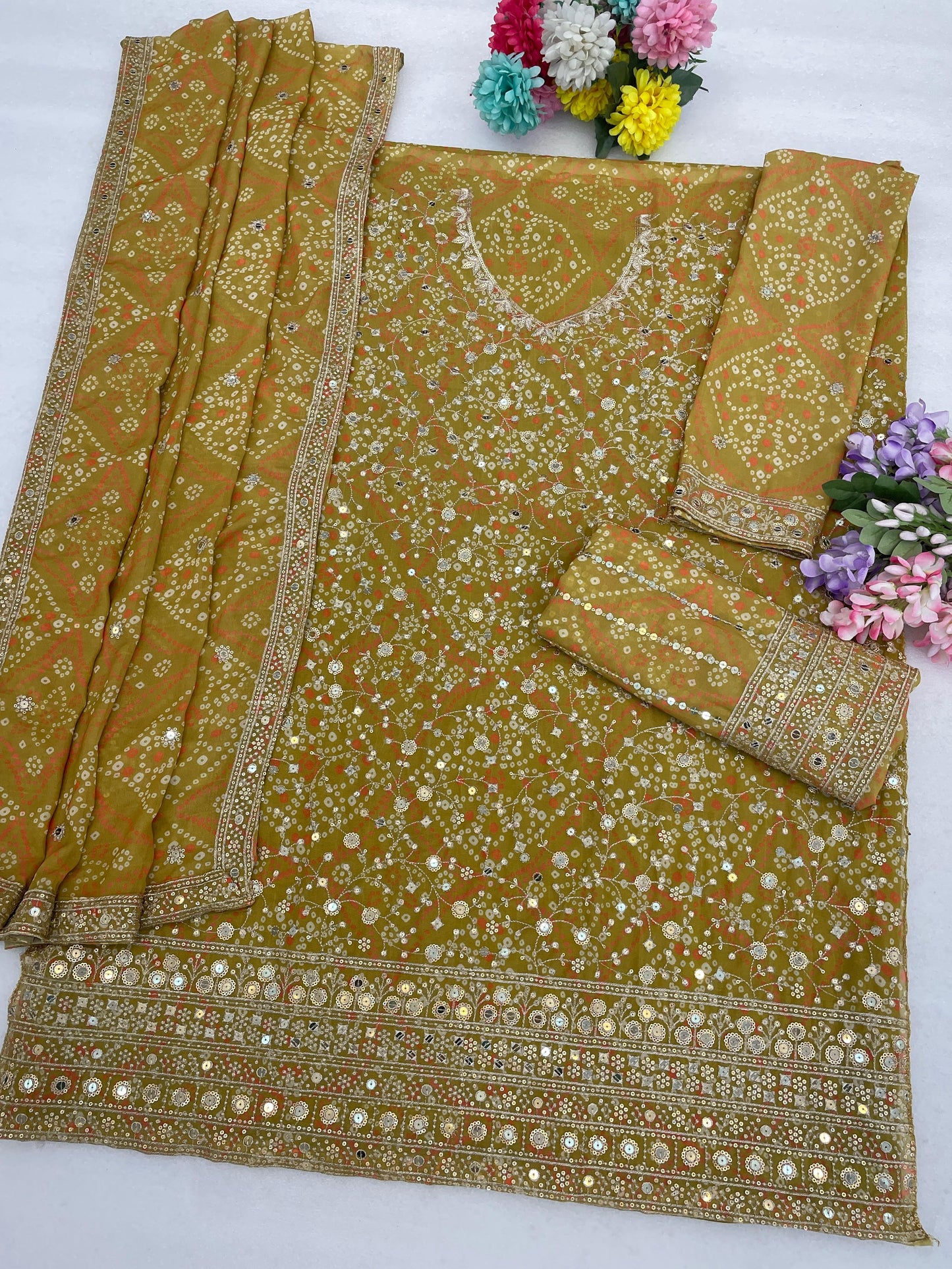 2115 Master Colors A To D Faux Georgette Dress Material