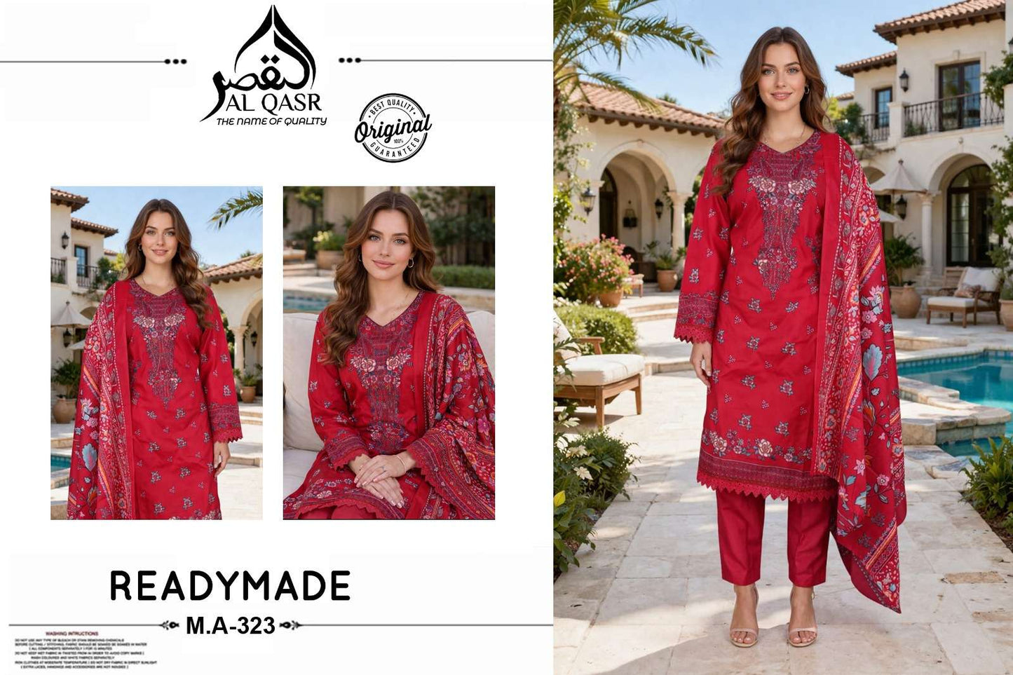 Al - Qasr MA - 323 Pakistani Suit Set Wholesale Catalogue - Amrah Wholesale