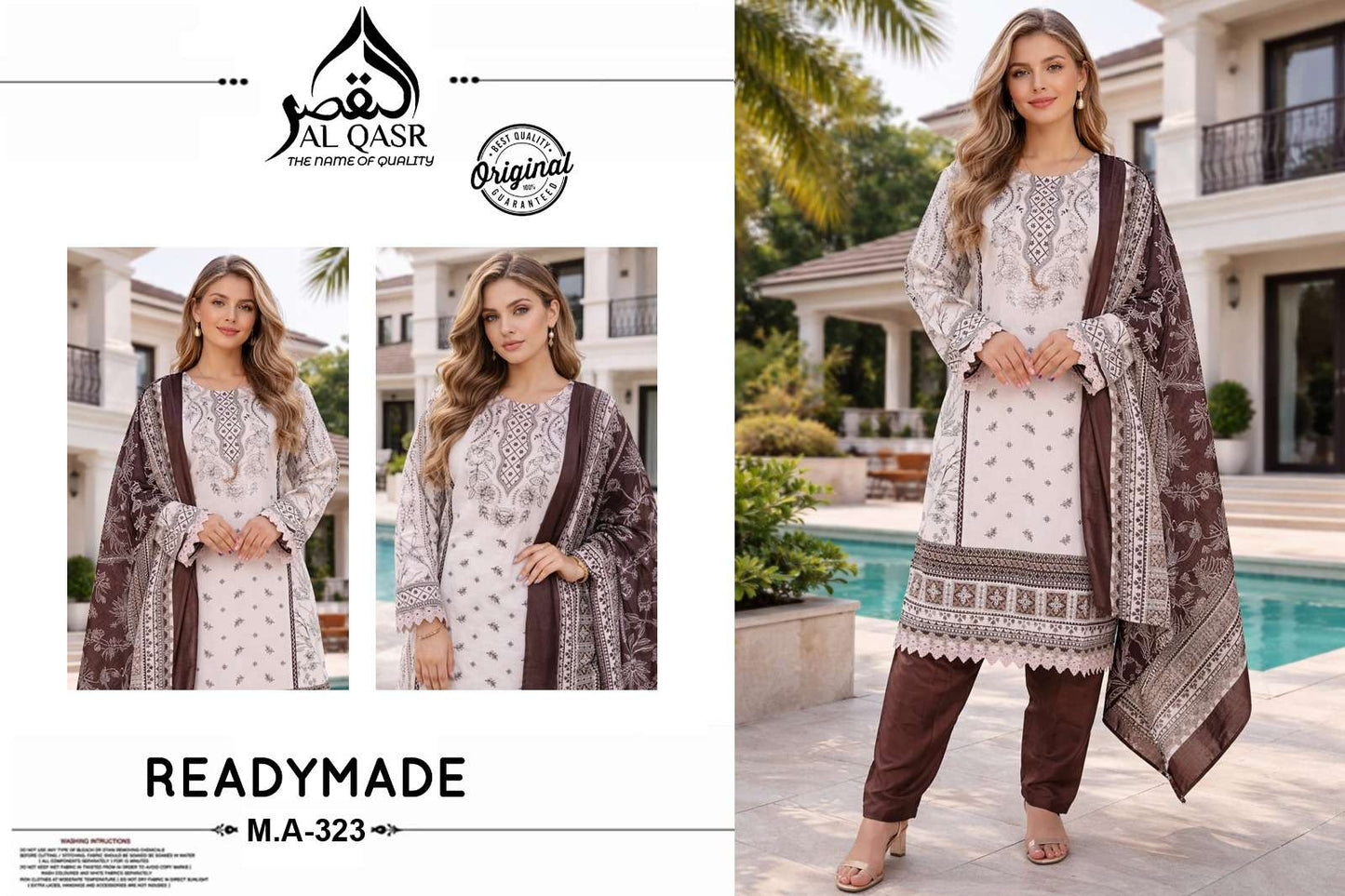 Al - Qasr MA - 323 Pakistani Suit Set Wholesale Catalogue - Amrah Wholesale