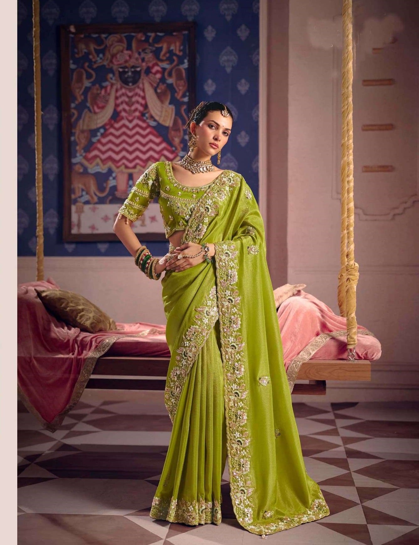 Sulakshmi Tarang Viscose Zari Tissue Embroidered Sarees