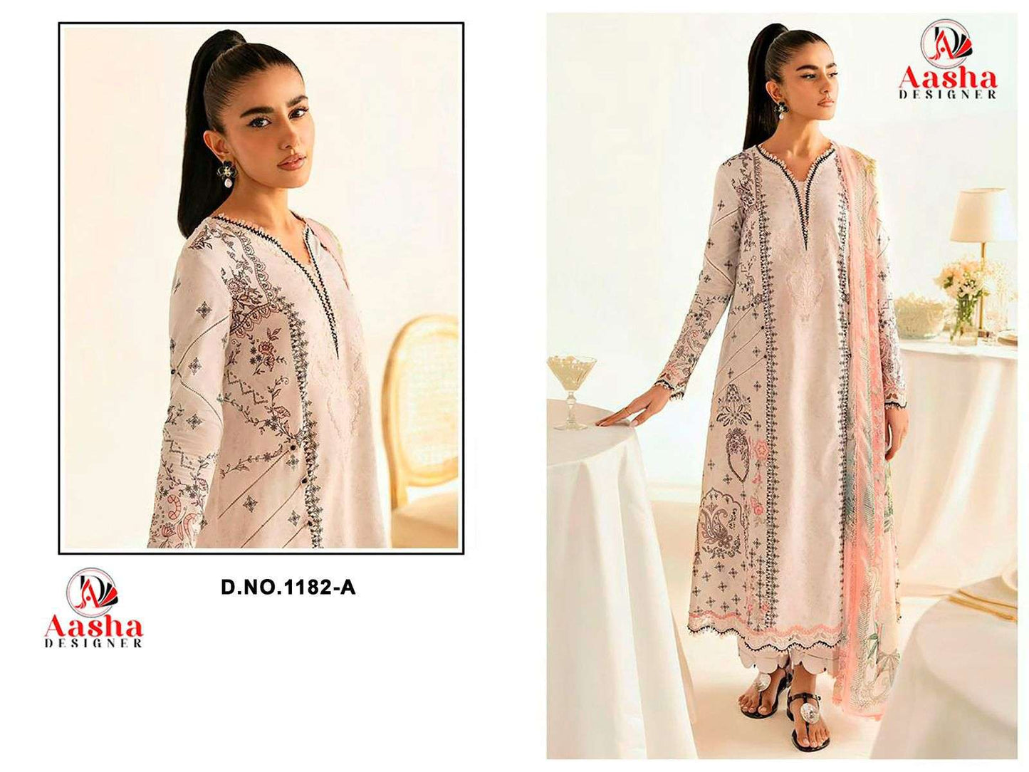AASHA 1182 Cotton Pakistani Suit Wholesale Surat India - Amrah Wholesale