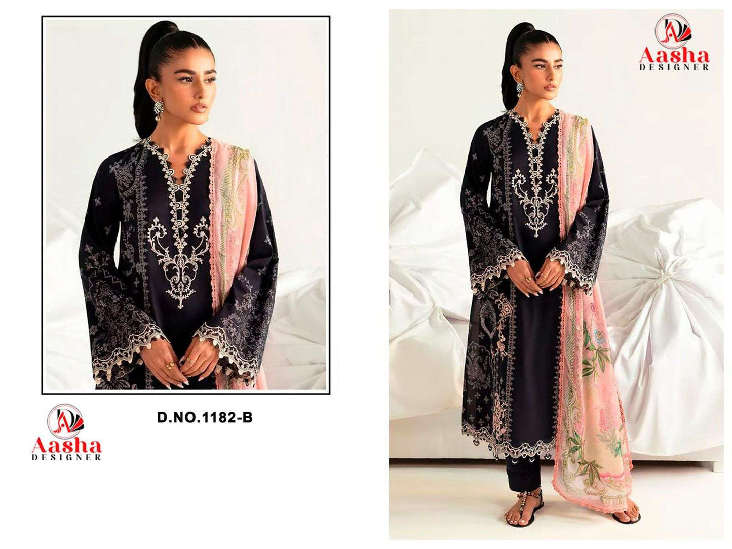 AASHA 1182 Cotton Pakistani Suit Wholesale Surat India - Amrah Wholesale