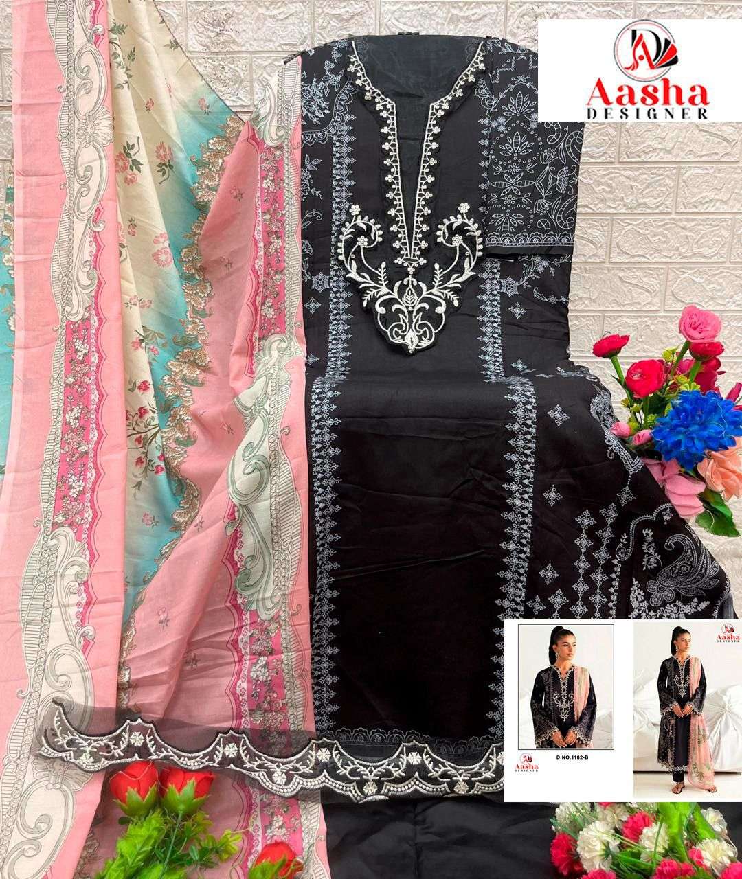AASHA 1182 Cotton Pakistani Suit Wholesale Surat India - Amrah Wholesale