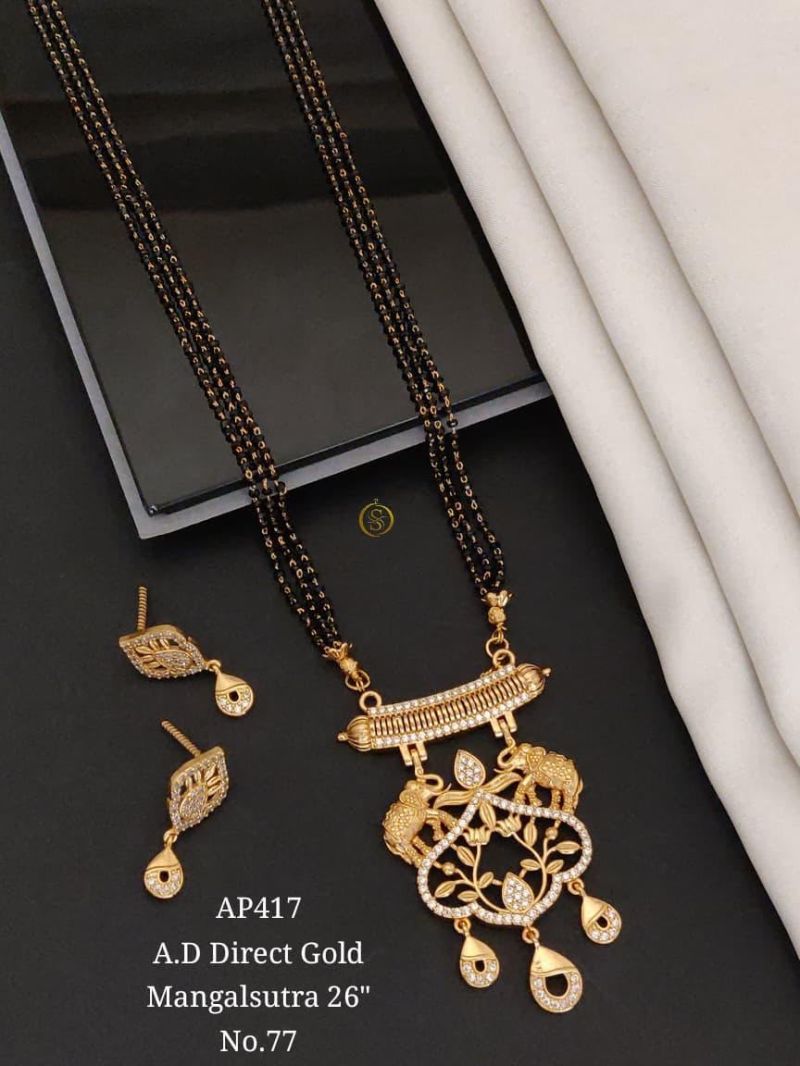 Ad Direct Gold Mangalsutra 26 Brass Stone Work Mangalsutra