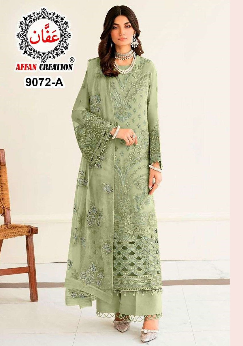 Affan Creation C-9072 Faux Georgette Embroidery Pakistani Dresses Wholesale  – Amrah Wholesale
