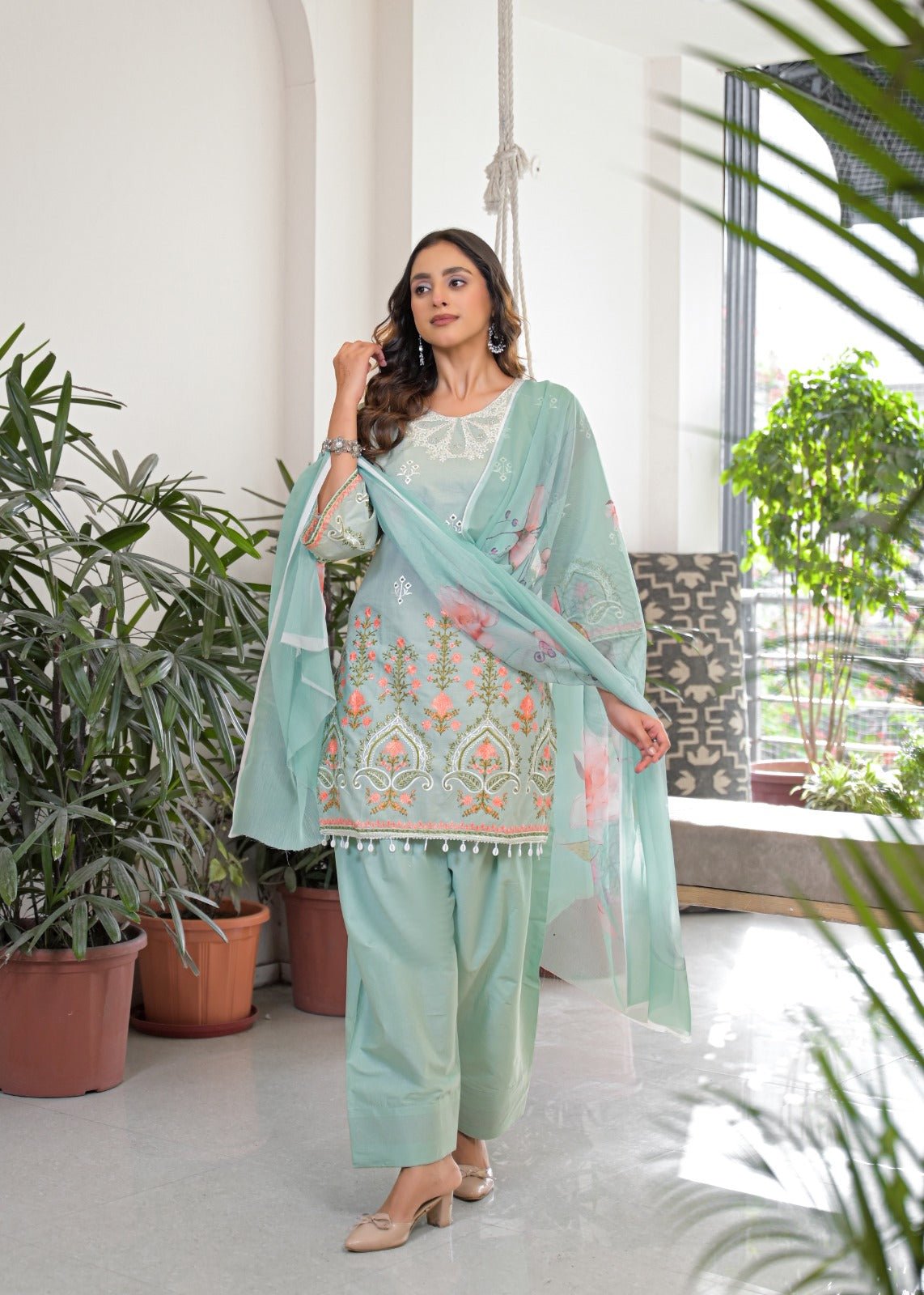 Afsana Kaavya Farshi Cotton Embroidered Salwar Suit Set - Amrah Wholesale