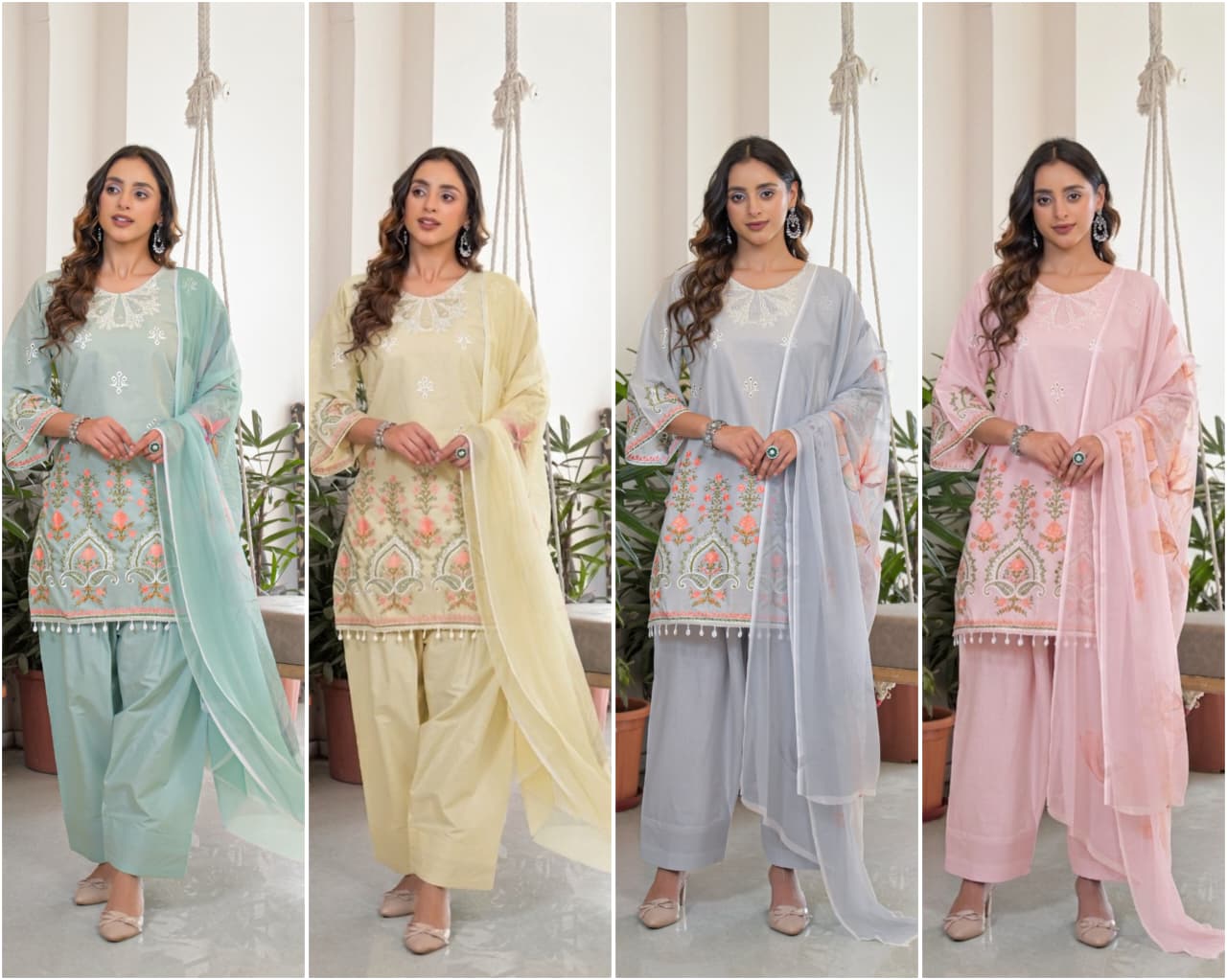 Afsana Kaavya Farshi Cotton Embroidered Salwar Suit Set - Amrah Wholesale