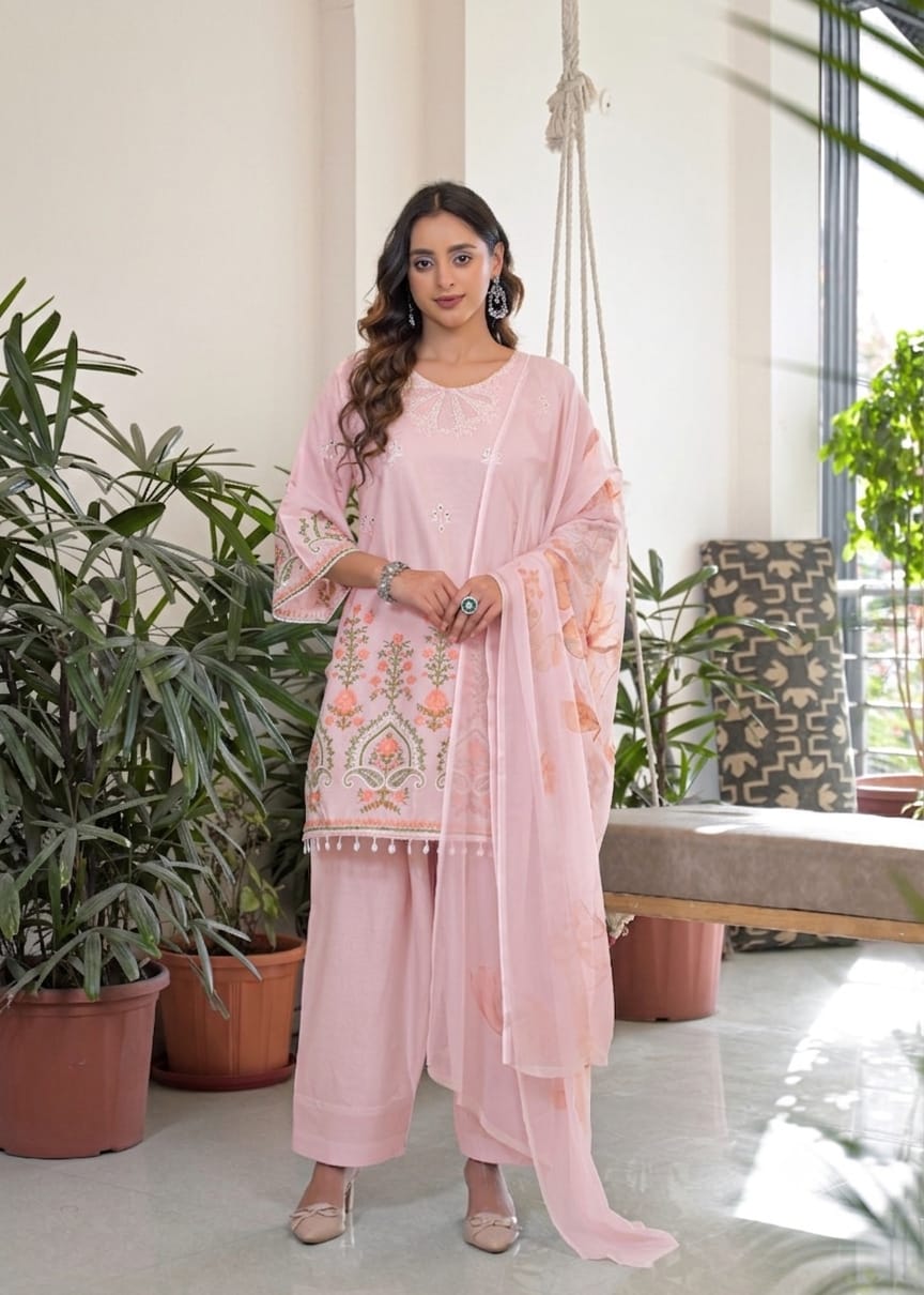 Afsana Kaavya Farshi Cotton Embroidered Salwar Suit Set - Amrah Wholesale