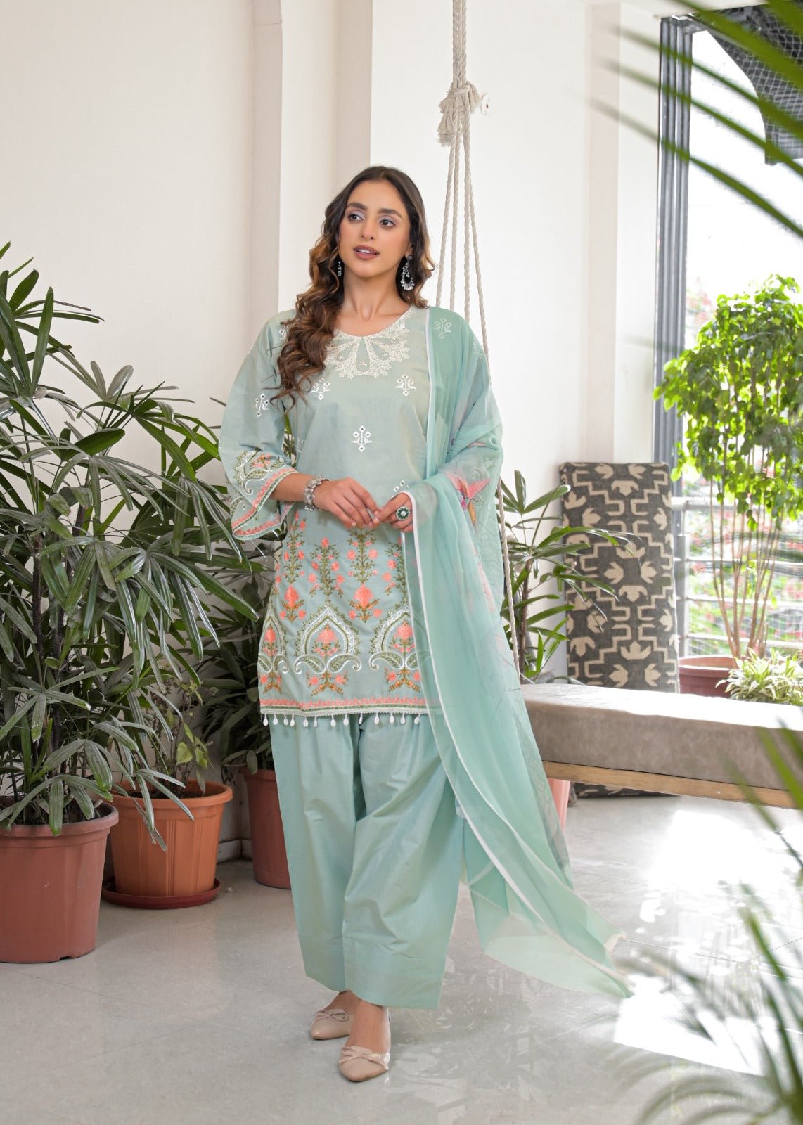 Afsana Kaavya Farshi Cotton Embroidered Salwar Suit Set - Amrah Wholesale