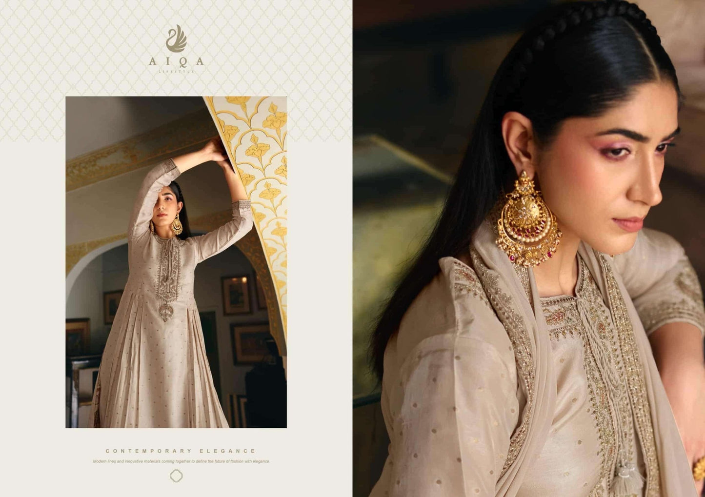 Aiqa Lifestyle Noorvika Russian Silk Dress Material - Amrah Wholesale