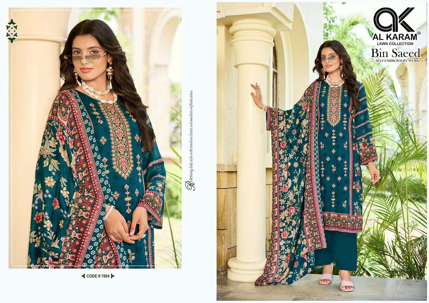 Al Karam Bin Saeed Vol 7 Viscose Rayon Pakistani Suit - Amrah Wholesale