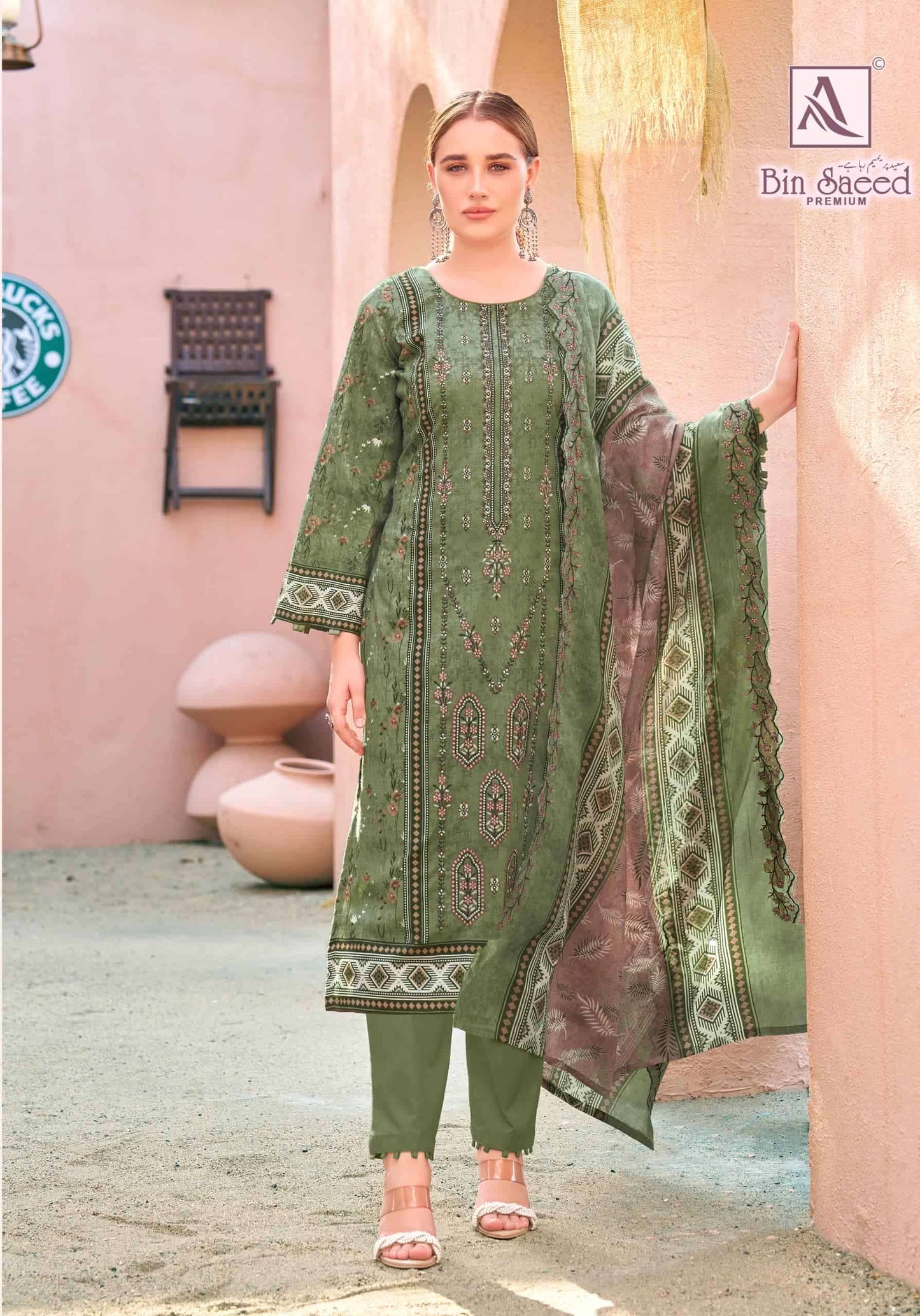 Alok Suit Bin Saeed Premium Cotton Pakistani Suit