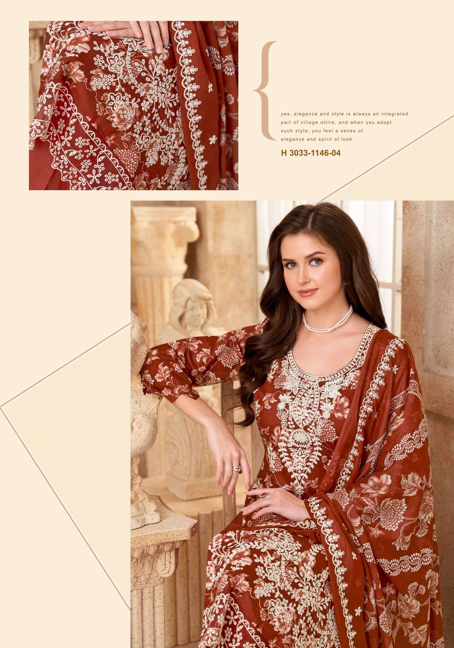 Alok Suit Libas E Noor Pure Cambric Cotton Dress Material