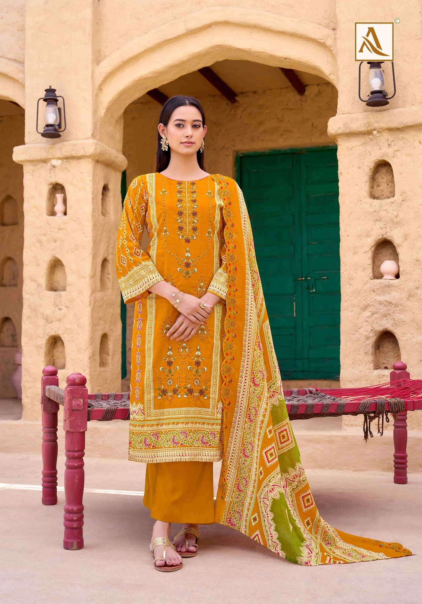 Alok Suit Bin Saeed Vol-14 Cambric Cotton Dress Material Wholesale Surat India