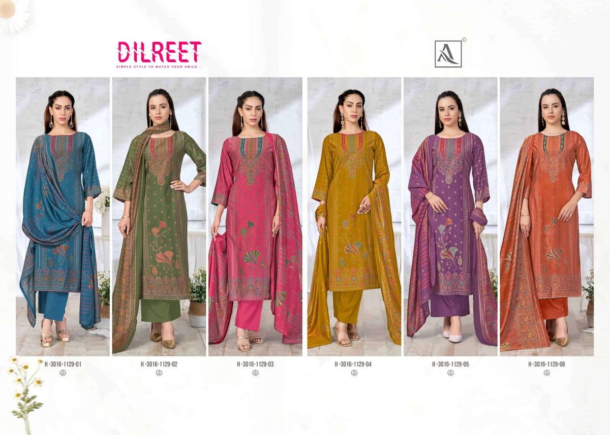 Alok Suit Dilreet Pure Modal Dress Material Wholesale - Amrah Wholesale