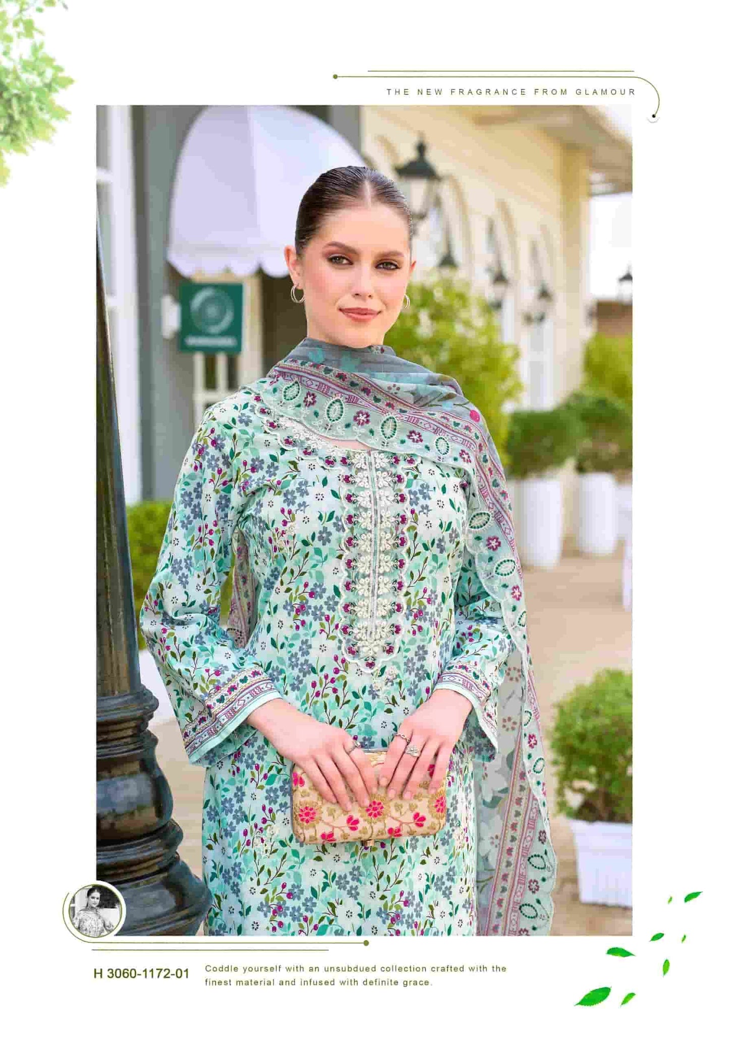 Alok Suit Rabia Butt Pure Cambric Cotton Dress Material
