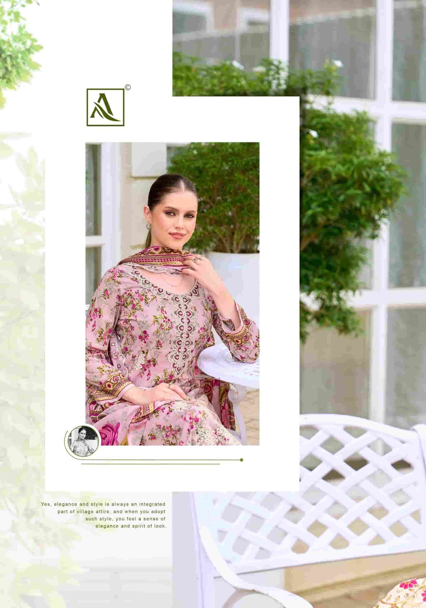 Alok Suit Rabia Butt Pure Cambric Cotton Dress Material