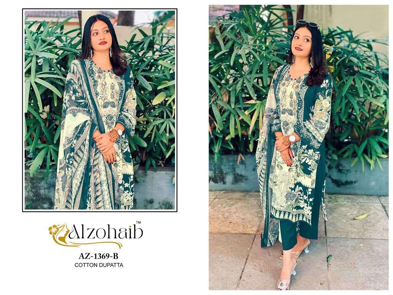 ALZOHAIB AZ-1369 Cotton Pakistani Suit Wholesale Surat India