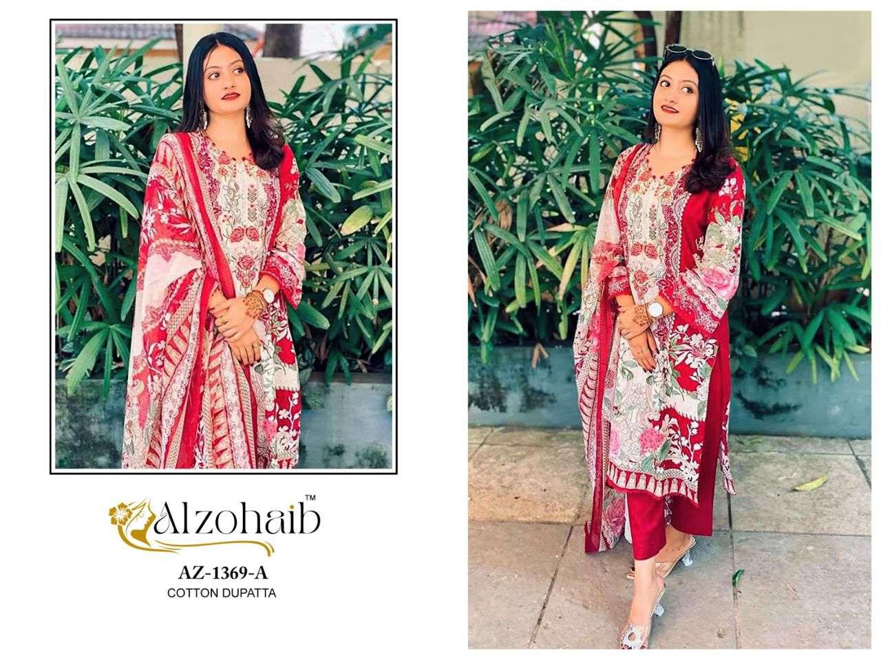 ALZOHAIB AZ - 1369 Cotton Pakistani Suit Wholesale Surat India - Amrah Wholesale
