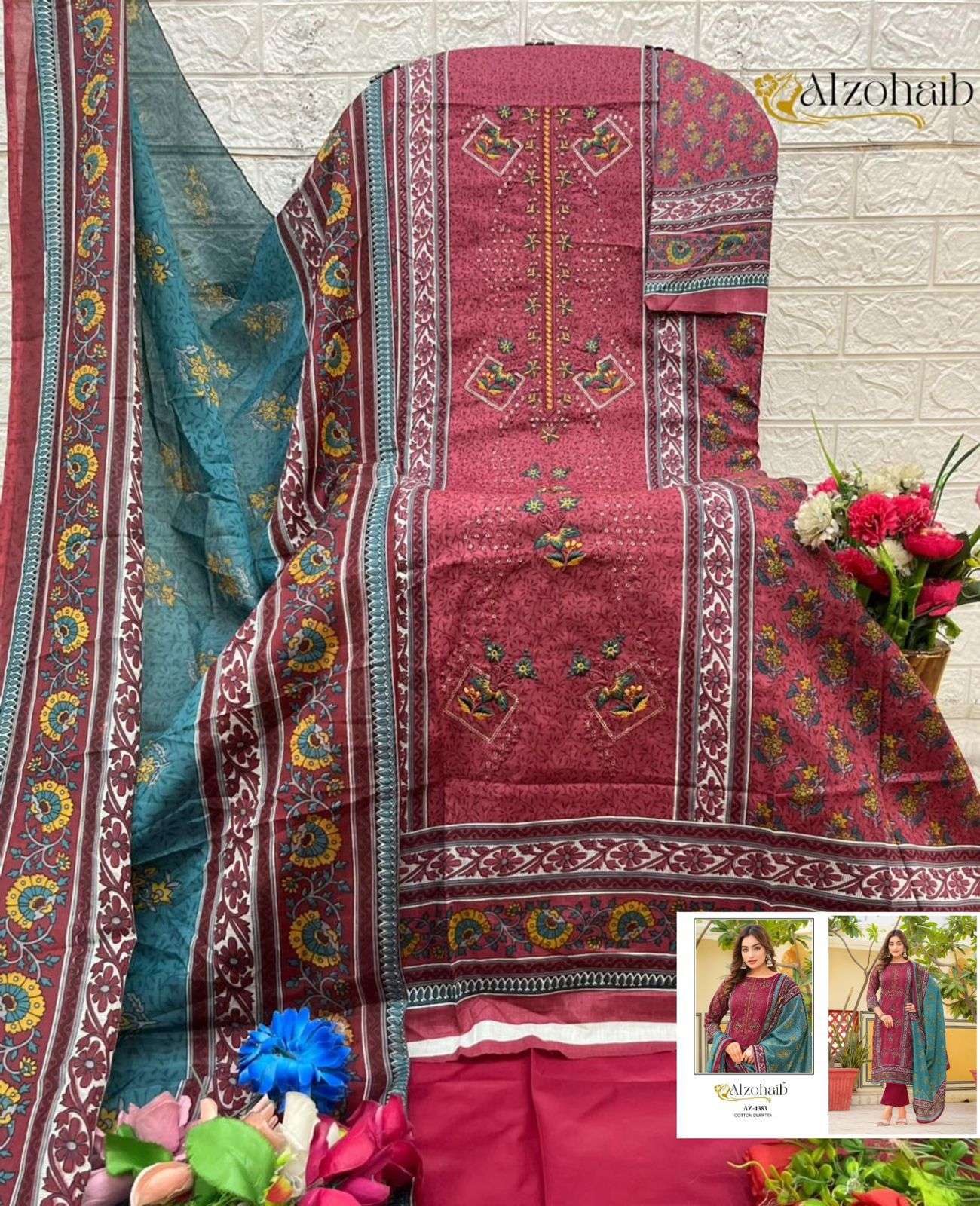 Alzohaib Rahma AZ - 1382–1385 Pakistani Suit Wholesale Catalogue - Amrah Wholesale