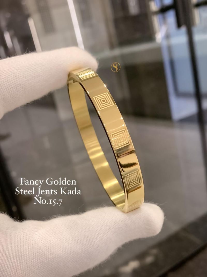 Amrah Wholesale Fancy Two Tone Golden Steel Kada