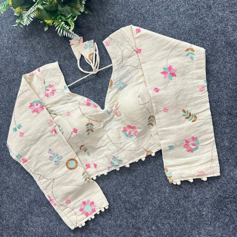 Amrah Wholesale Khadi Vol 39 Khadi Cotton Embroidered Blouse