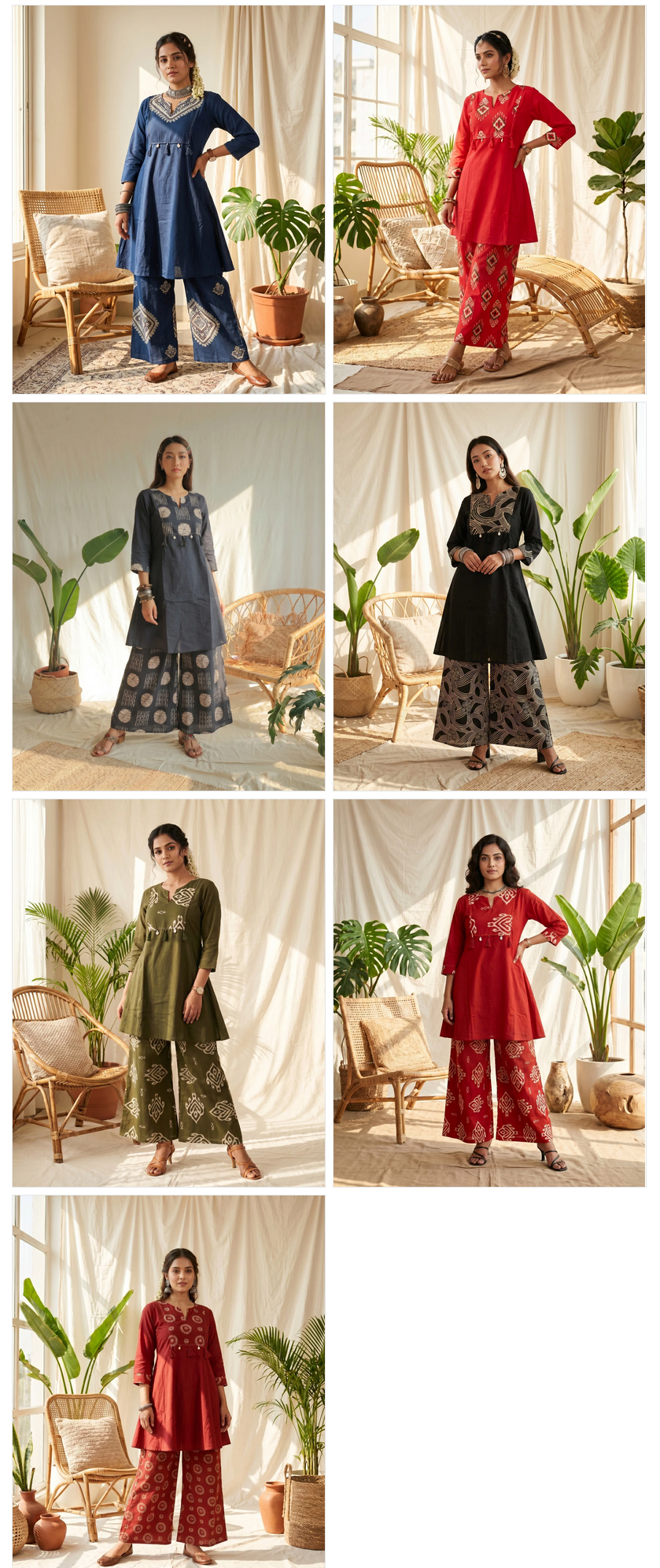 Amrah Wholesale Naisha K 1028 Cotton Manual Work Kurti Pant Set