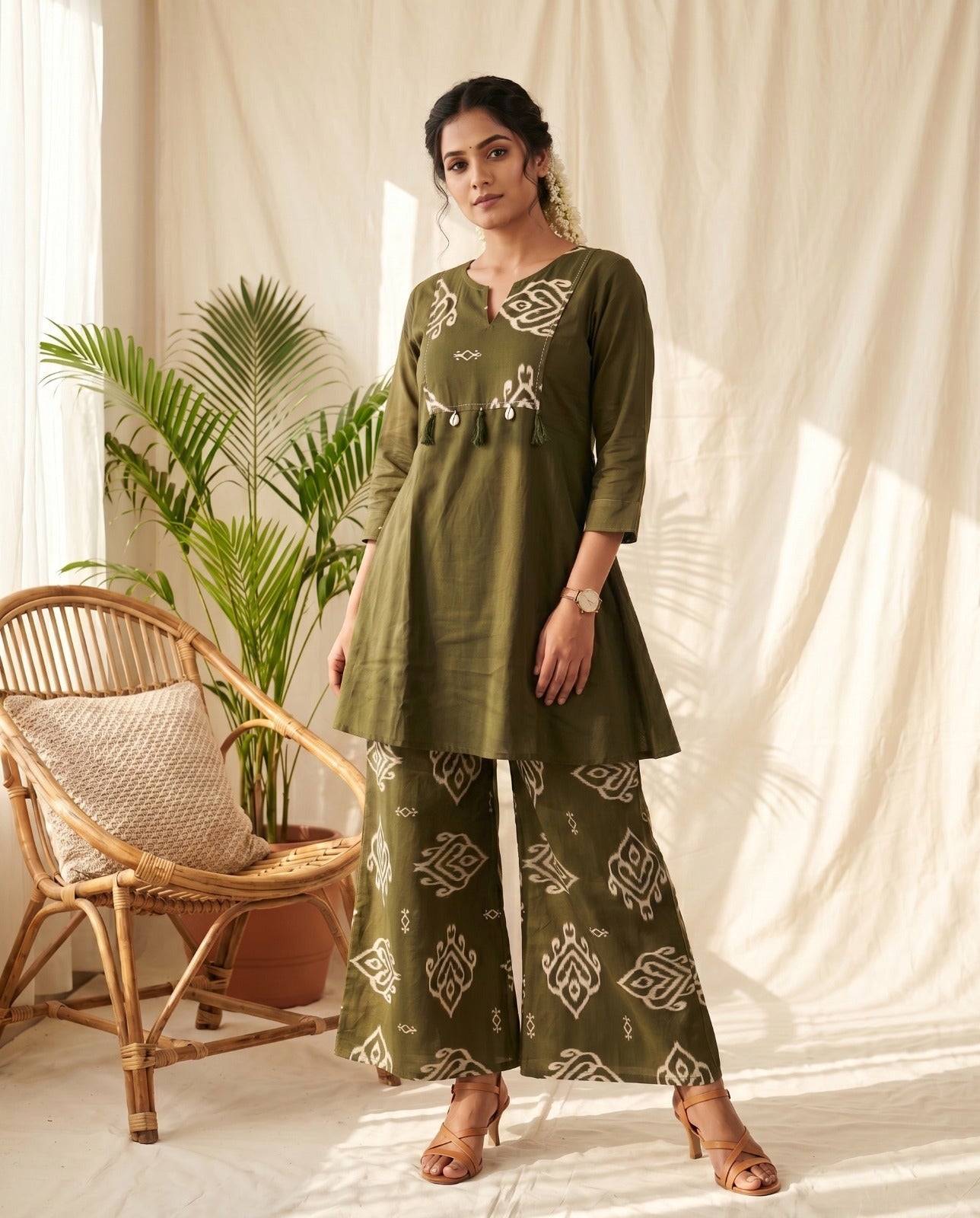 Amrah Wholesale Naisha K 1028 Cotton Manual Work Kurti Pant Set - Amrah Wholesale