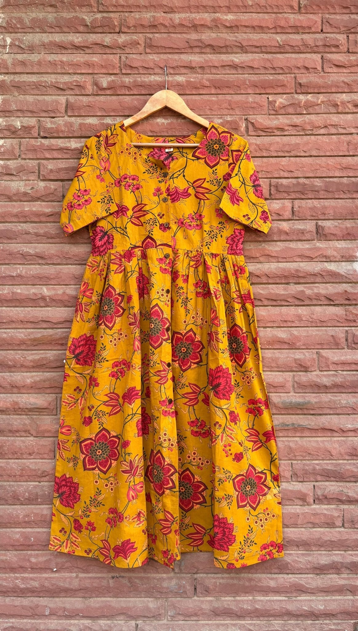 Amrah Wholesale Naisha K 1060 Cotton Printed Midi One Piece Dress - Amrah Wholesale