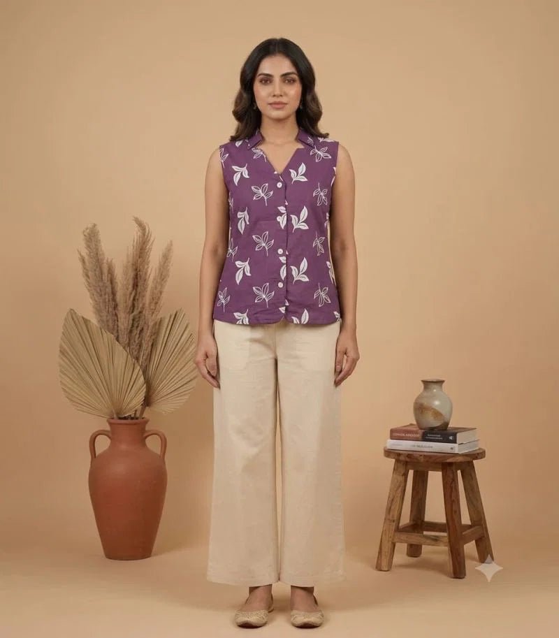 Amrah Wholesale Naisha K 1128 Cotton Printed Sleeveless Tops Collection - Amrah Wholesale