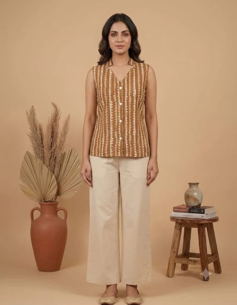 Amrah Wholesale Naisha K 1128 Cotton Printed Sleeveless Tops Collection - Amrah Wholesale