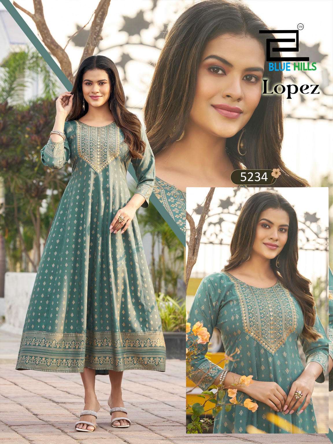 Blue Hills Lopez Series Rayon Anarkali Gown Wholesale Catalogue - Amrah Wholesale