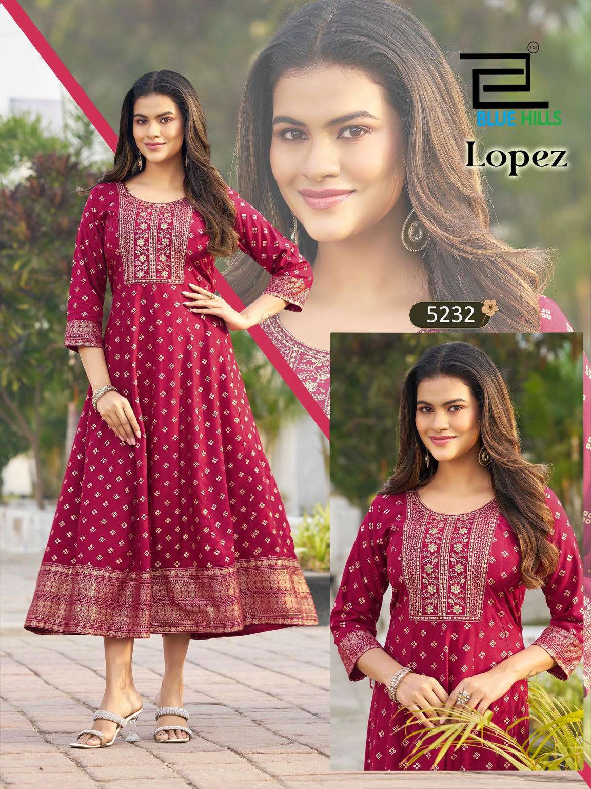 Blue Hills Lopez Series Rayon Anarkali Gown Wholesale Catalogue - Amrah Wholesale