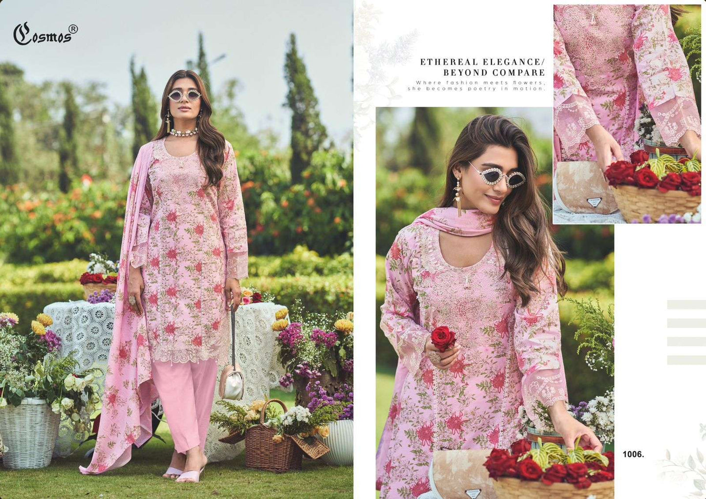 Cosmos Floral Lawn Vol - 01 - Amrah Wholesale