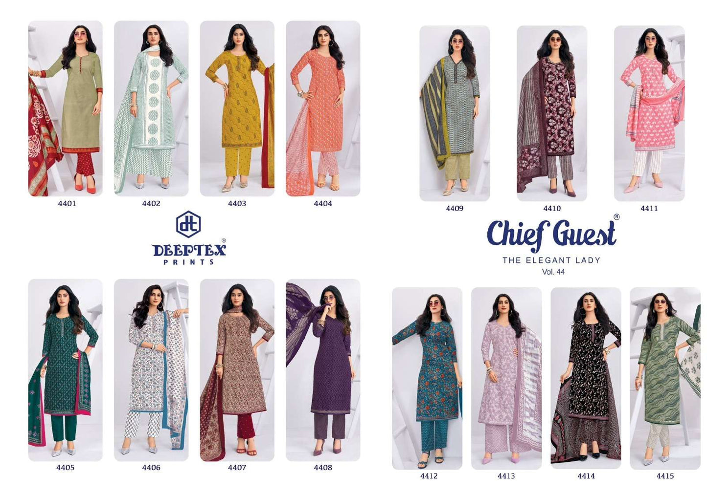 Deeptex Chief Guest Vol 44 Heavy Cotton Printed Dress Material
