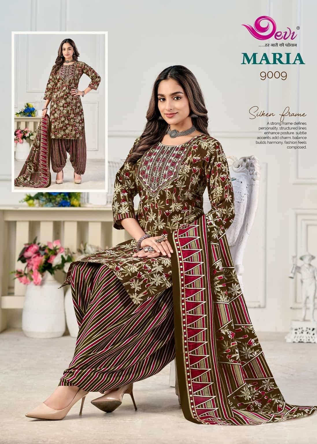 Devi Maria Vol 9 Indo Cotton Stitched Salwar Suit Set