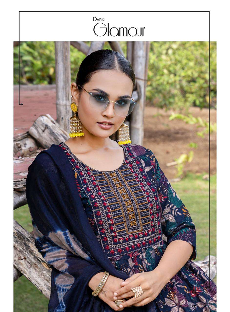 Erraha Amayra Vol 8 Vetican Foil Print Top Bottom Dupatta Set