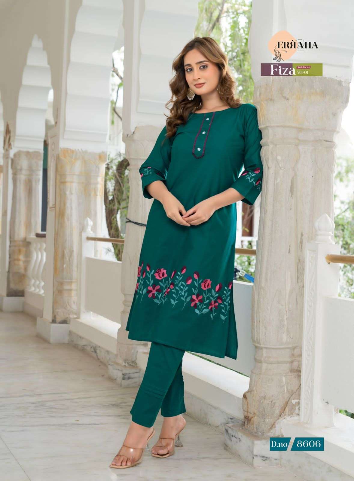 Erraha Fiza Vol 1 Cotton Embroidered Co Ord Set - Amrah Wholesale
