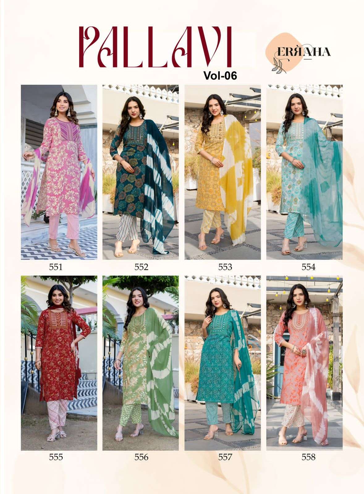 Erraha Pallavi Vol 6 Rayon Kurti Pant Dupatta Set - Amrah Wholesale