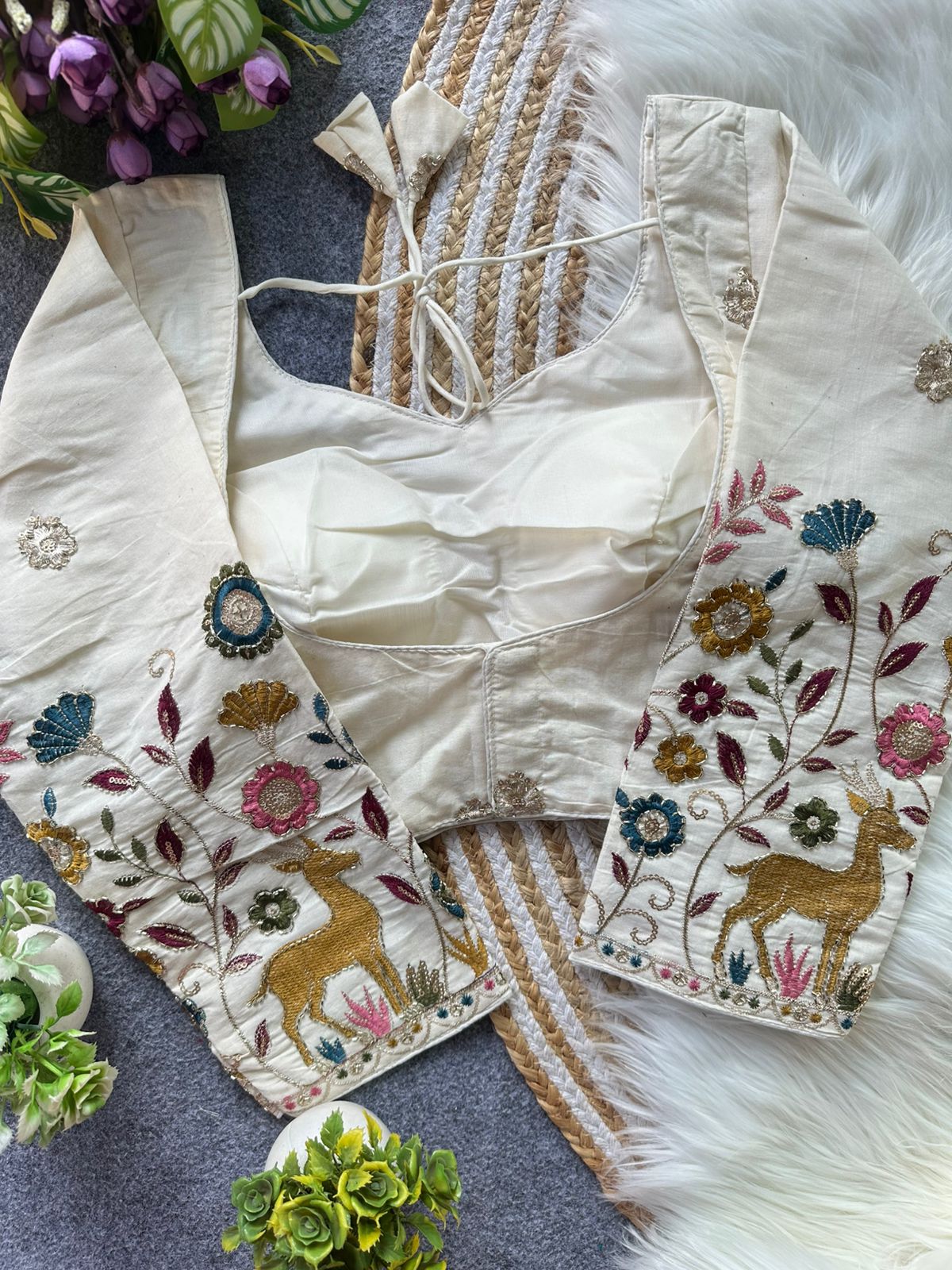 Fab Khadi Pipe Vol 1 Embroidered Blouse