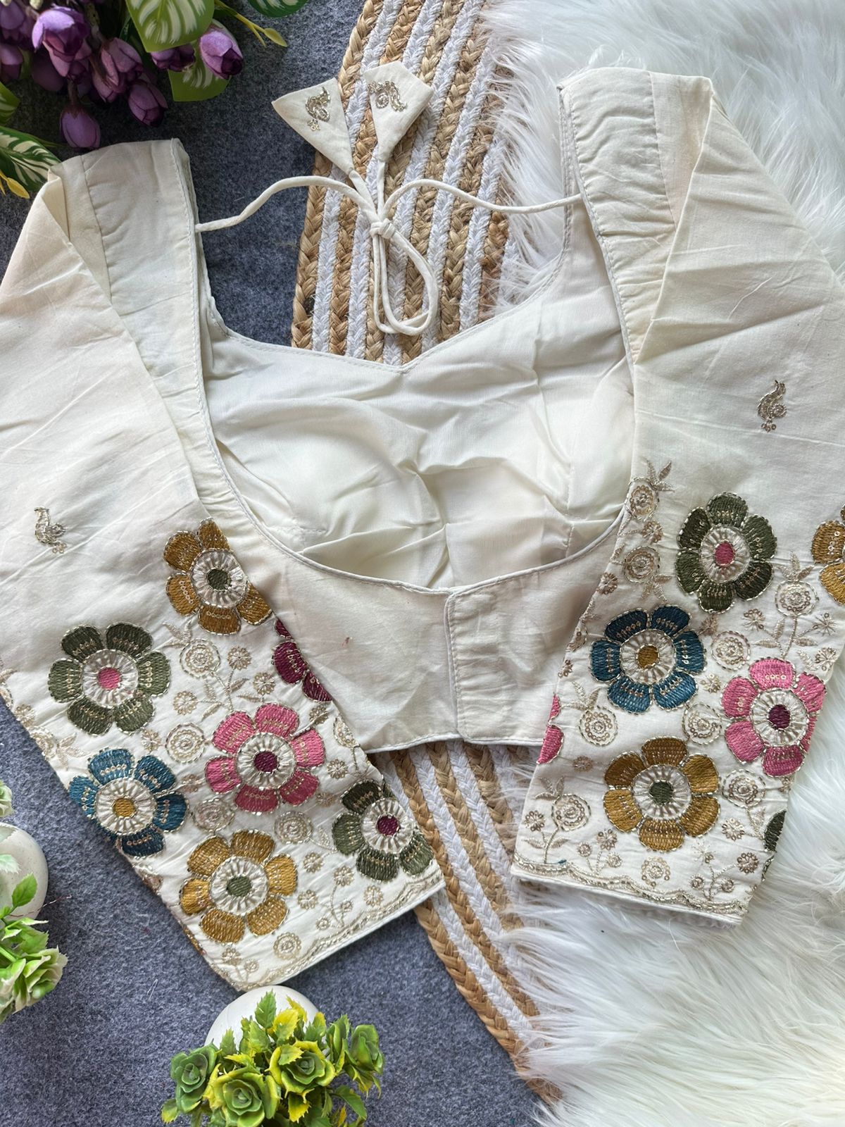 Fab Khadi Pipe Vol 1 Embroidered Blouse