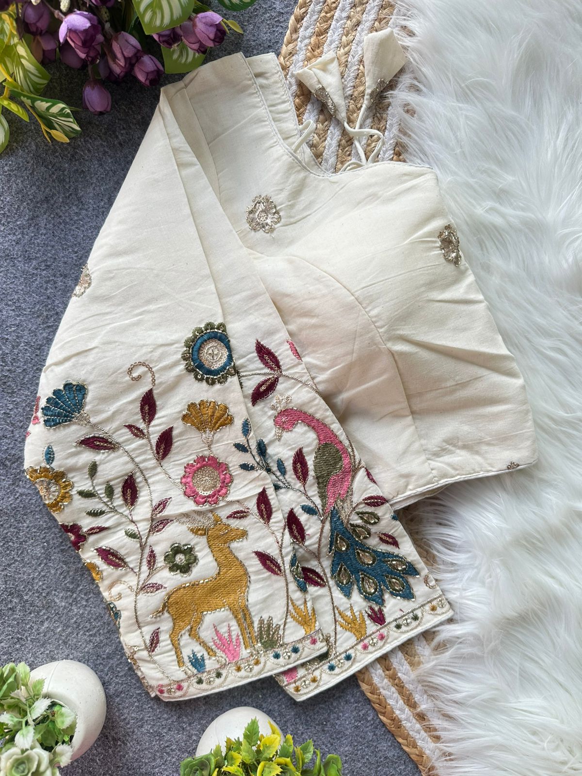 Fab Khadi Pipe Vol 1 Embroidered Blouse