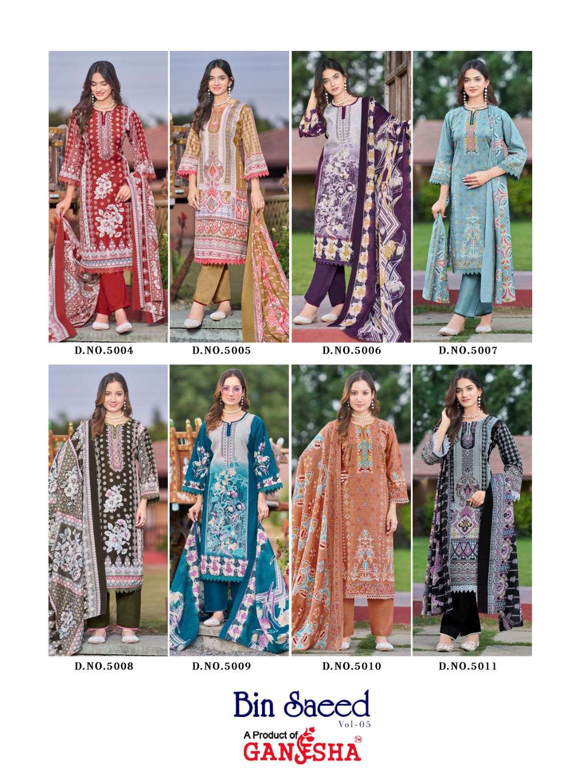Ganesha Bin Saeed Vol-5 Pakistani Suit Wholesale Catalogue