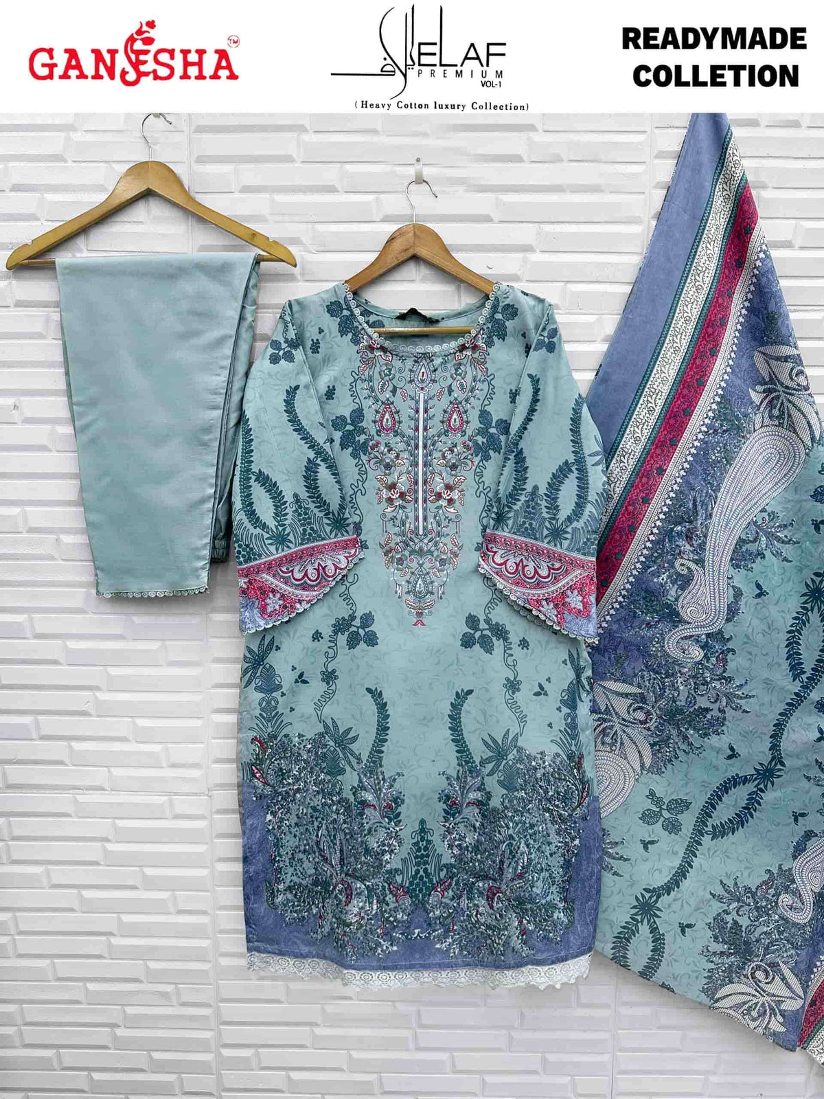 Ganesha Elaf Premium Vol 1 Readymade Karachi Cotton Suit Set