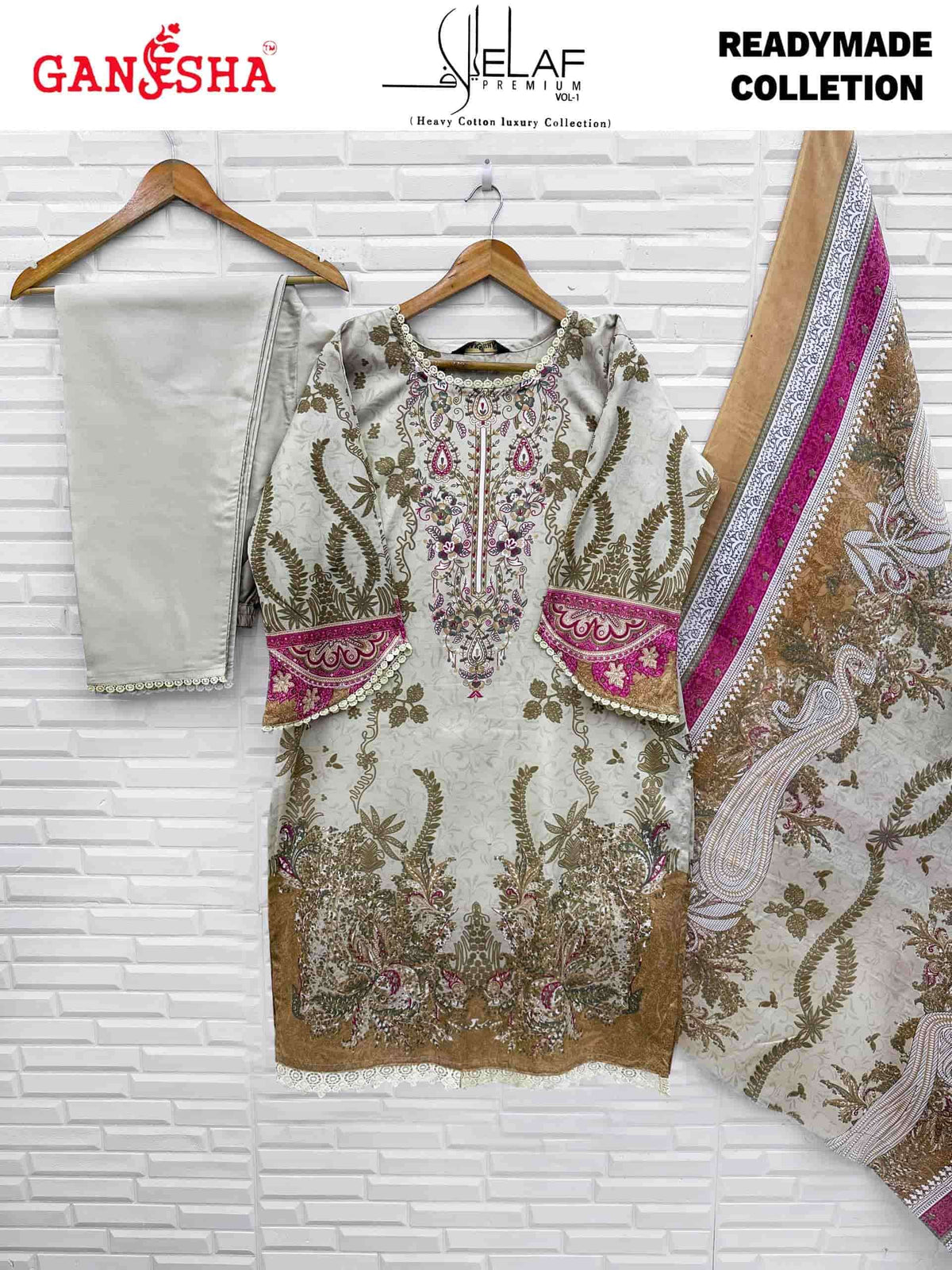 Ganesha Elaf Premium Vol 1 Readymade Karachi Cotton Suit Set