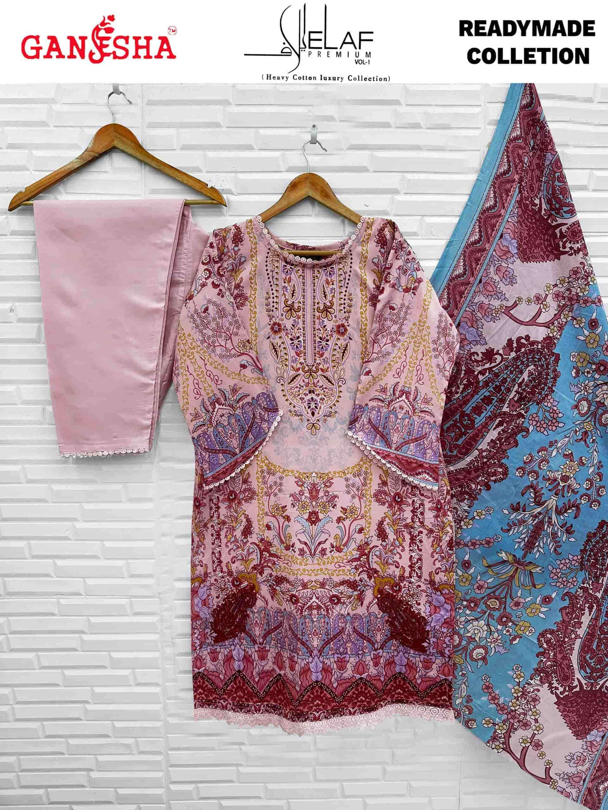 Ganesha Elaf Premium Vol 1 Readymade Karachi Cotton Suit Set