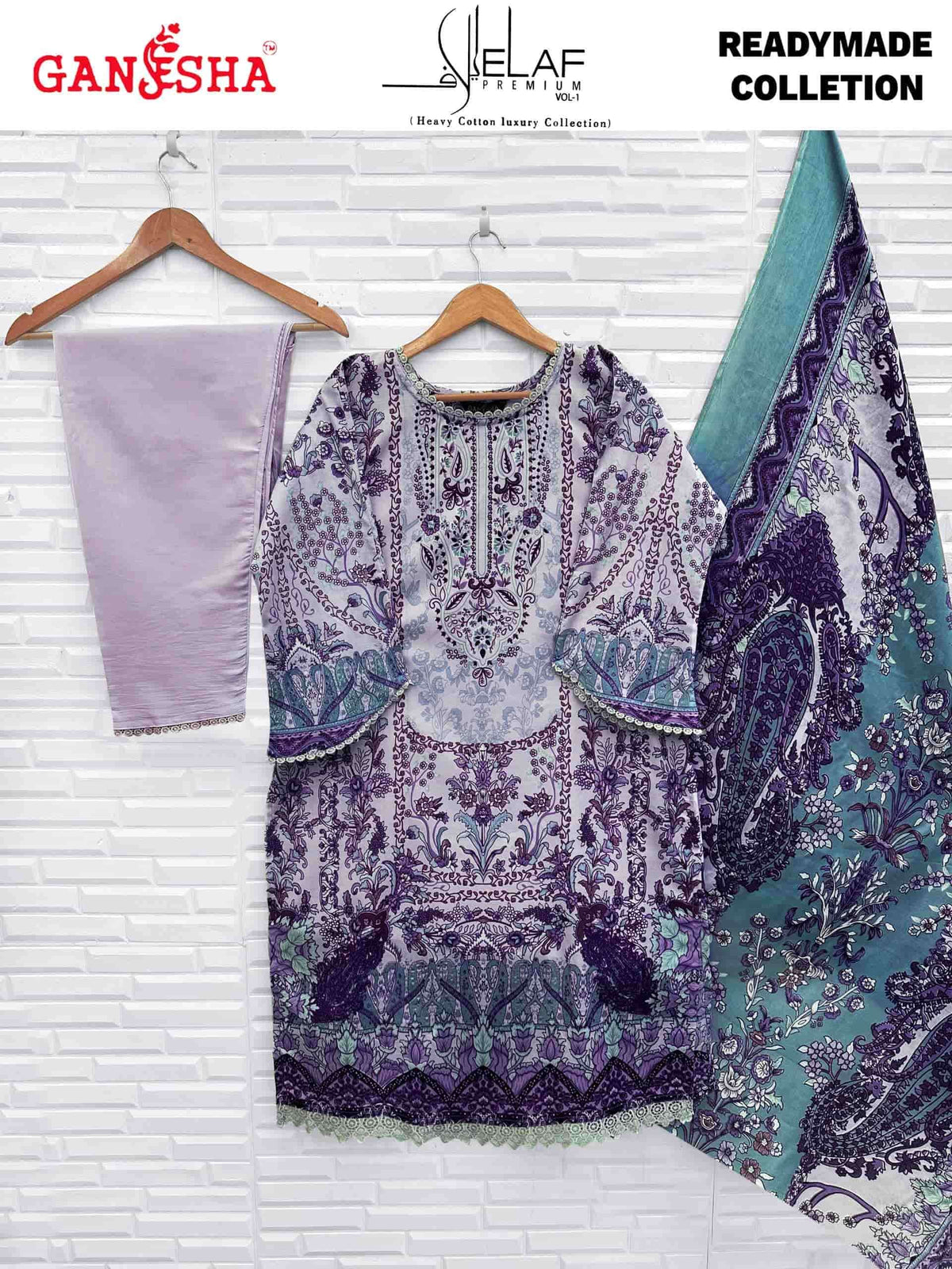 Ganesha Elaf Premium Vol 1 Readymade Karachi Cotton Suit Set