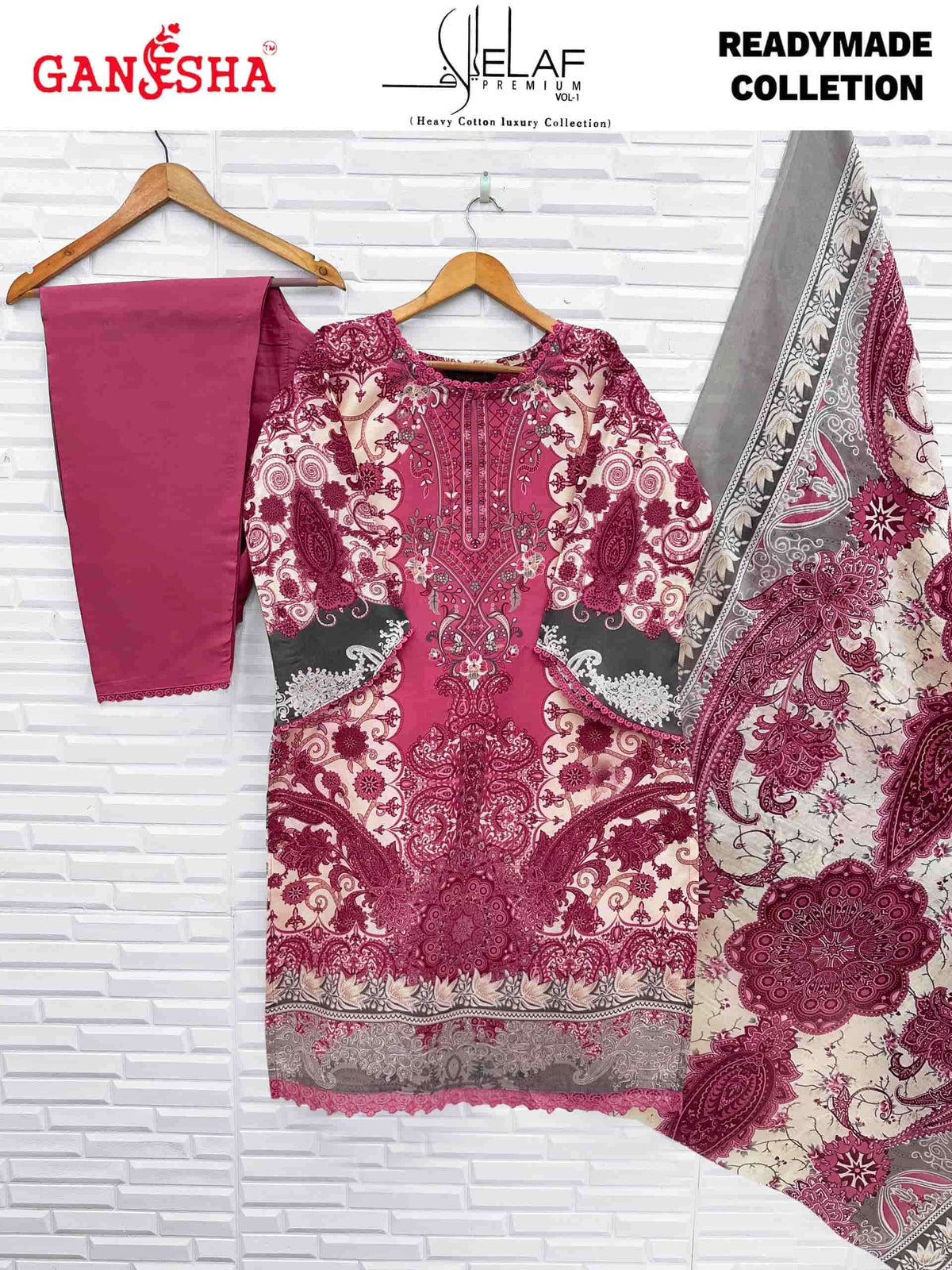 Ganesha Elaf Premium Vol 1 Readymade Karachi Cotton Suit Set