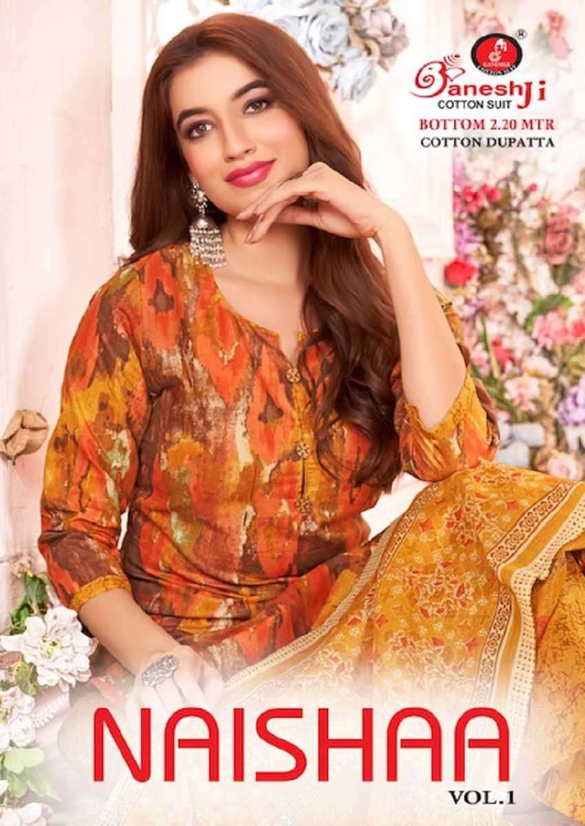 Ganeshji Naishaa Vol 1 Indo Cotton Printed Dress Material Wholesale - Amrah Wholesale